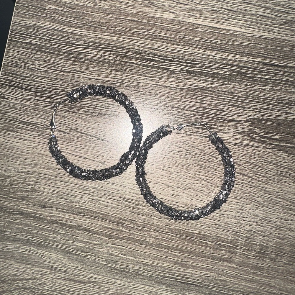Textured Silver Hoop Earrings with Rope Design